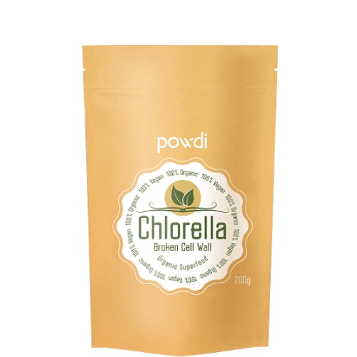 Ekologiška Chlorella 200 g (400 tab.), POWDI
