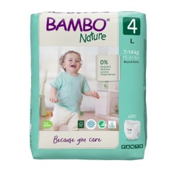 BAMBO ekologiškos sauskelnės-kelnaitės NATURE 4, 7–14 kg, 20 vnt.