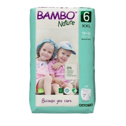 BAMBO ekologiškos sauskelnės-kelnaitės NATURE 6, 18+ kg, 18 vnt.