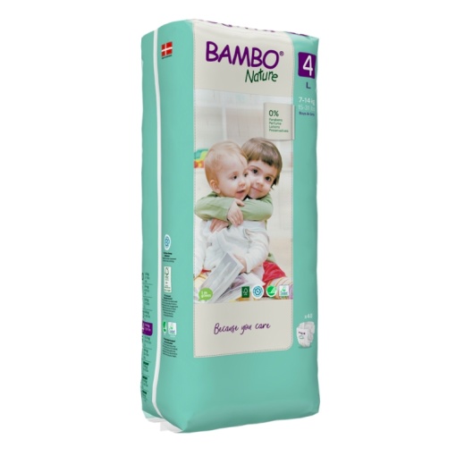 BAMBO ekologiškos sauskelnės NATURE 4 (7-14 kg), 48 vnt.