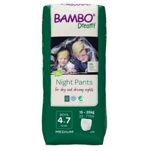 BAMBO Ekologiškos sauskelnės-kelnaitės DREAMY BOY (15-35 kg), 10 vnt.