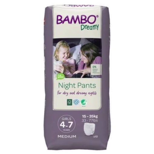 BAMBO Ekologiškos sauskelnės-kelnaitės DREAMY GIRL (15-35 kg), 10 vnt.