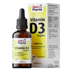 Vitaminas D3, geriamieji lašai, 1000 TV. Maisto papildas, Zein Pharma 50ml