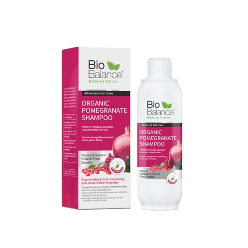 Ekologiškas šampūnas su granatais silpniems, pažeistiems ir dažytiems plaukams, Bio Balance, 300 ml